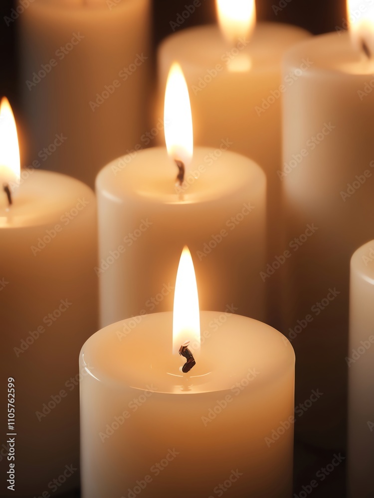 Illuminated Serenity: A Gathering of Burning Candles Illuminated Serenity: A Gathering of Burning Candles
