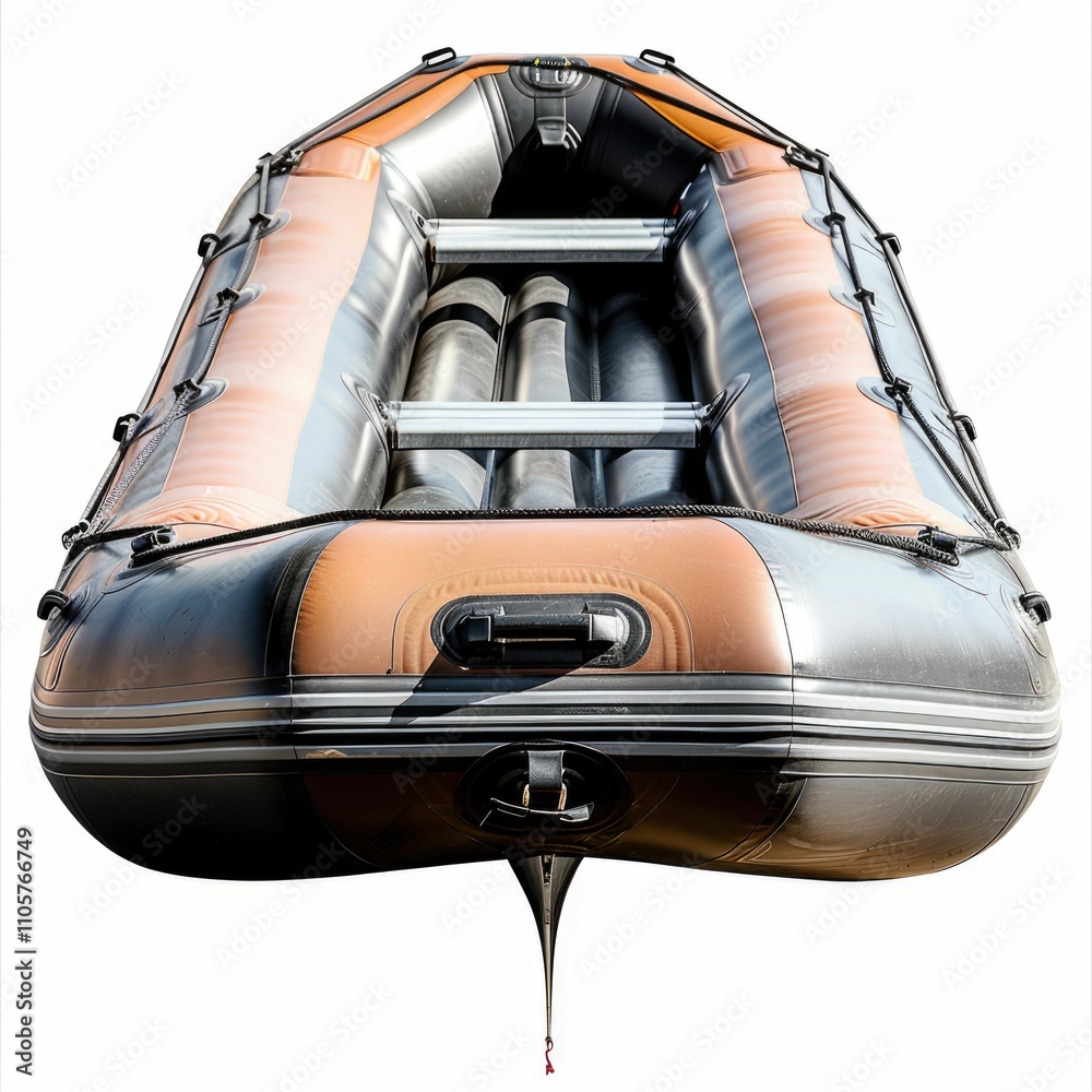 Fototapeta premium Inflatable boat on white background.