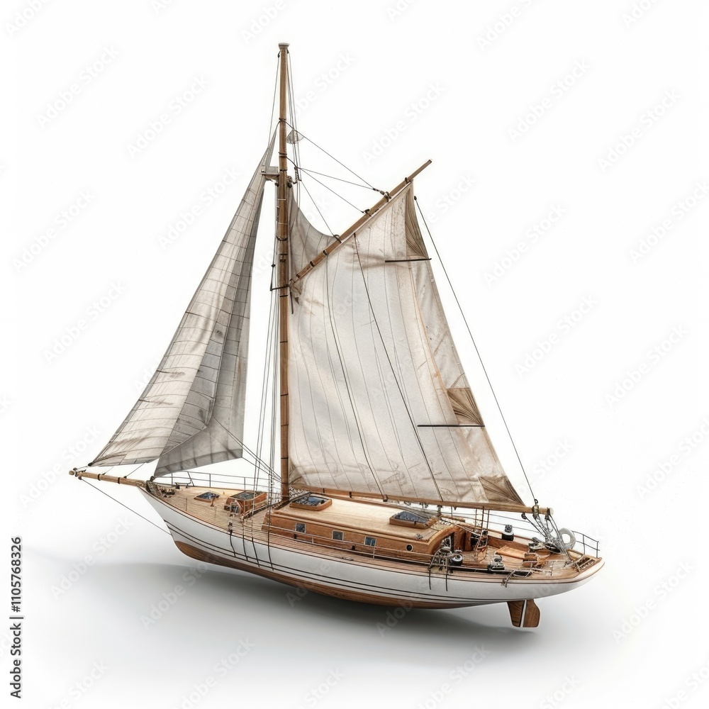 Obraz premium Sailboat under the white background
