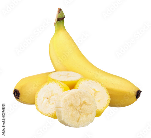 banana isolated on white clipping path