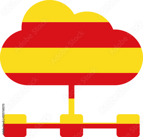 Cloud Server Icon of Catalonia Flag