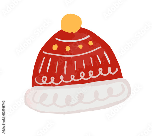 red winter beanie hat cap cold png transparent illustration watercolor png transparent