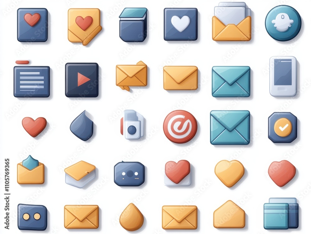 A set of various random minimal icons in full detail, isolated on a transparent background The collection includes a variety of minimalist communication symbols like phones, envelopes, and chat A set of various random minimal icons in full detail, isolated on a transparent background The collection includes a variety of minimalist communication symbols like phones, envelopes, and chat