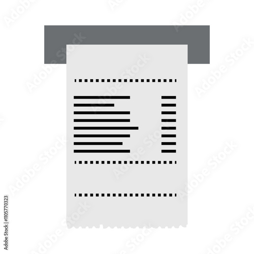 Payment check. Buying financial invoice. Vector simple color flat illustration.