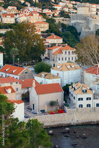 Old houses in Dubrovnik city, Croatia