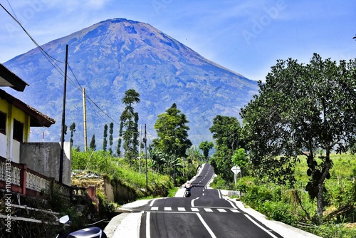 the beauty of the natural scenery of the hilly area at the foot of Mount Sindoro, Candiroto, Temanggung, Indonesia photo