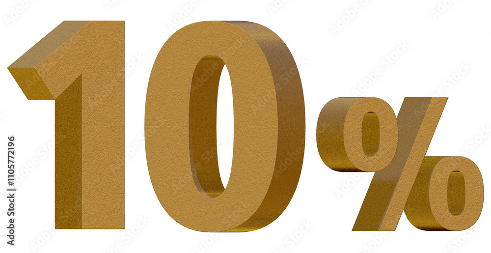 3d golden 10 percent black friday concept