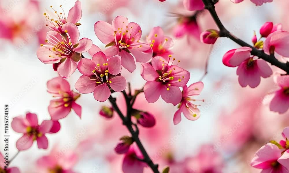 Delicate pink flowers in full bloom on a softly blurred background. Delicate pink flowers in full bloom on a softly blurred background.