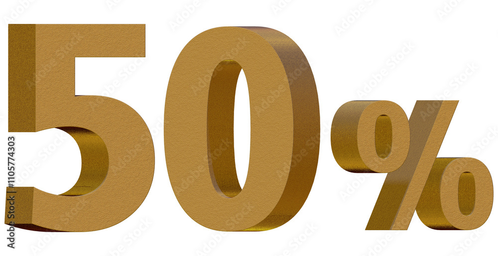 3d golden 50 percent black friday concept 3d golden 50 percent black friday concept