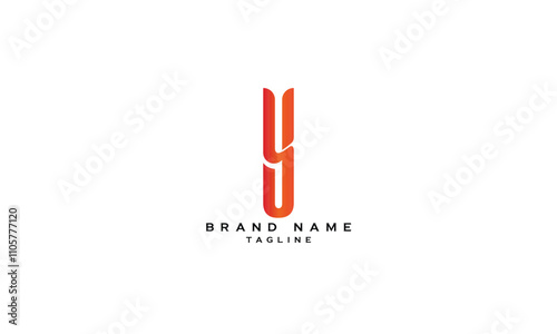BY, YB, Abstract initial monogram letter alphabet logo design