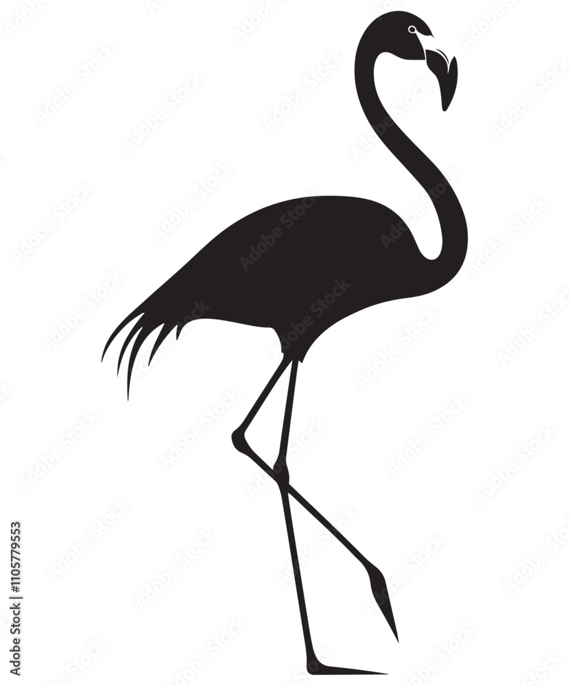 Fototapeta premium Flamingo silhouette vector.