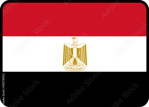 Egypt Flag Rounded Rectangle Icon