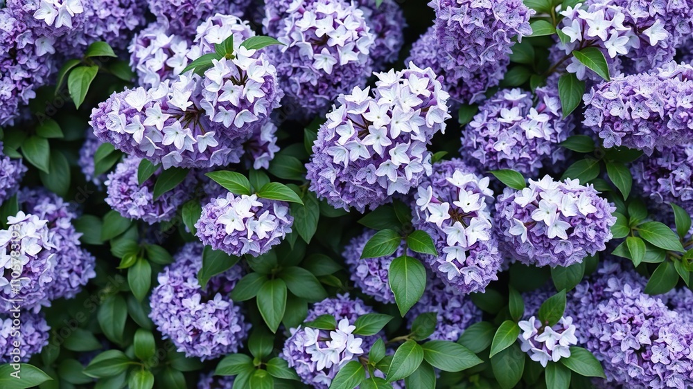 Blooming lilac bush with white and blue flowers, lilac bush, floral patterns, nature scenery Blooming lilac bush with white and blue flowers, lilac bush, floral patterns, nature scenery