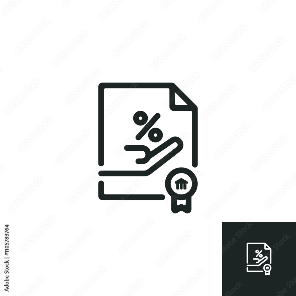 Fototapeta premium Bond yield icon isolated on white background. Vector illustrations are made with vector-based software, not AI generated results.