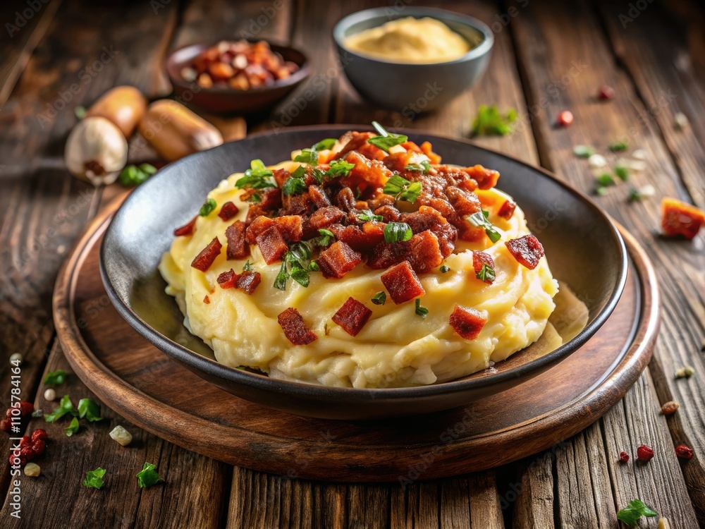 Creamy Mashed Potatoes Topped with Crispy Bacon and Melted Cheese – A Comfort Food Delight for Food Lovers Creamy Mashed Potatoes Topped with Crispy Bacon and Melted Cheese – A Comfort Food Delight for Food Lovers