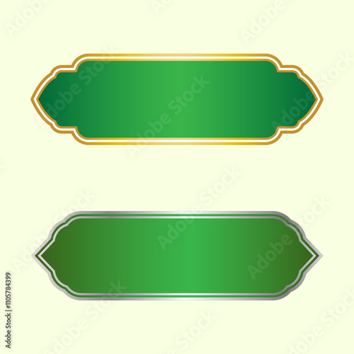 Gold and Silver arabic ornament symbol. Islamic pattern element for ramadan or eid.