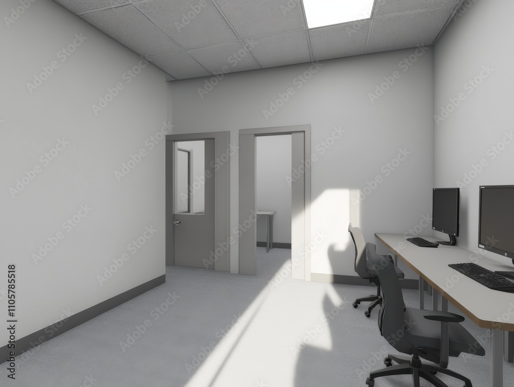 Clean Minimalist Gaming Room Design with Dual Monitors Clean Minimalist Gaming Room Design with Dual Monitors
