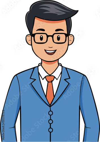 smiling male teacher clipart illustration