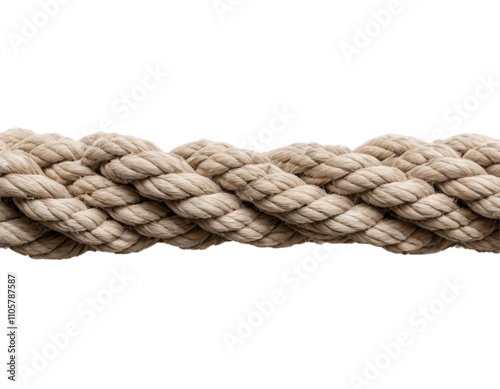 Close-Up of Braided Natural Rope on White Background / without background