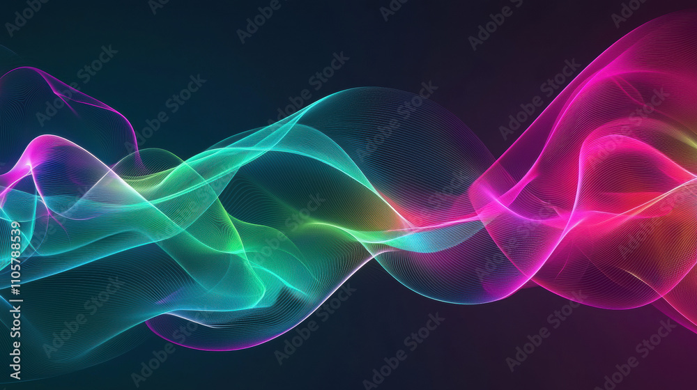 vibrant abstract background featuring flowing neon waves in shades of pink, green, and blue, creating dynamic and energetic visual effect vibrant abstract background featuring flowing neon waves in shades of pink, green, and blue, creating dynamic and energetic visual effect