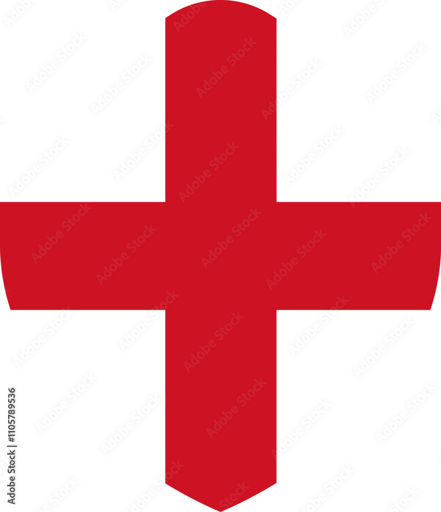 England Flag on Shield Shape