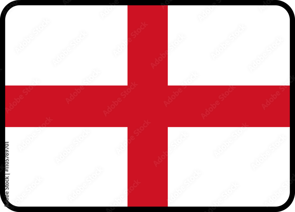 England Flag Rounded Rectangle Icon England Flag Rounded Rectangle Icon