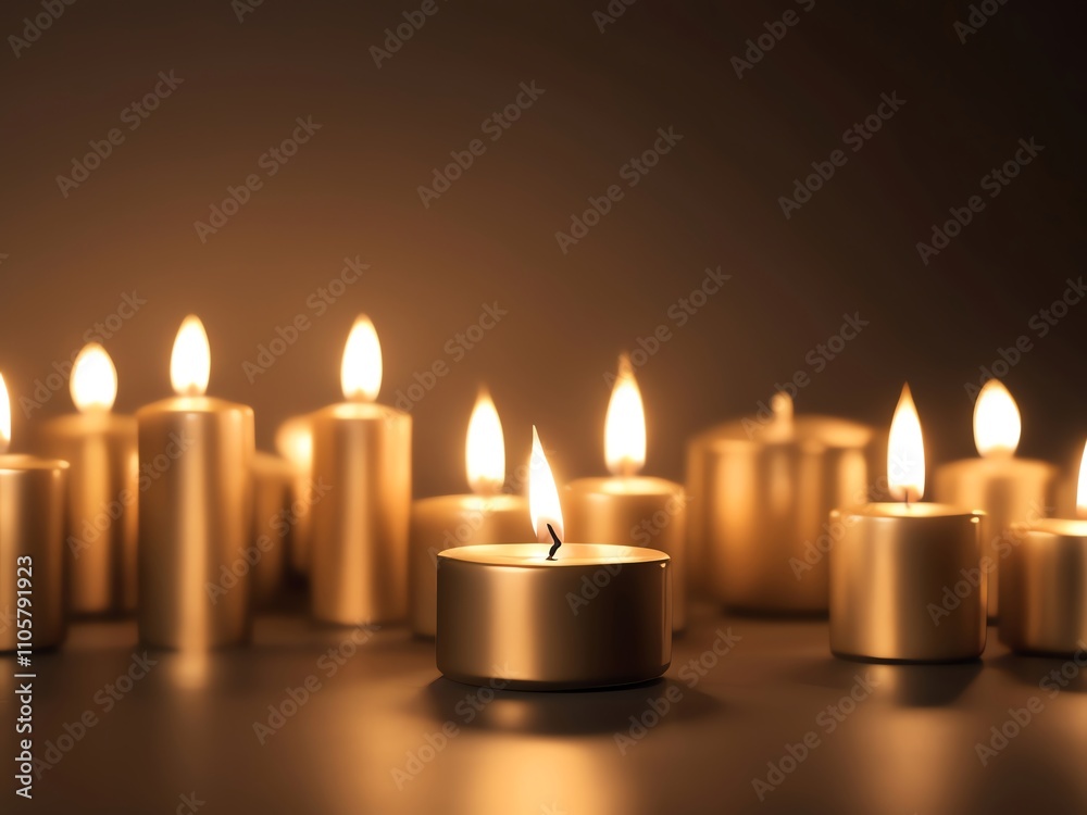 Golden Hour: A Serene Gathering of Candles Golden Hour: A Serene Gathering of Candles