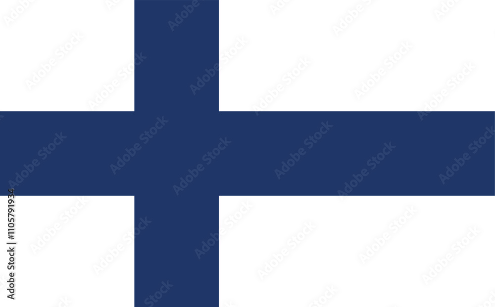 Finland flag design featuring a blue cross on a white field, symbolizing peace and prosperity in Nordic culture. Vector image. Soami flag. Finland flag design featuring a blue cross on a white field, symbolizing peace and prosperity in Nordic culture. Vector image. Soami flag.