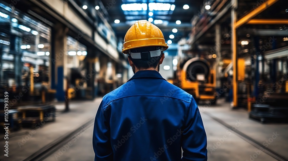 The role of engineering in a factory setting captured from a rear angle. The role of engineering in a factory setting captured from a rear angle.