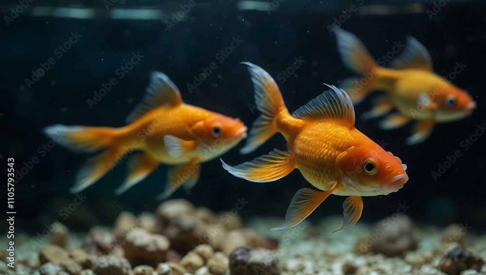 Colorful goldfish in an aquarium. Colorful goldfish in an aquarium.