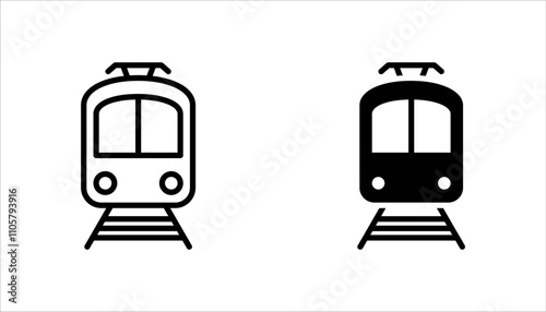 Train icon set. For web design, app and UI. Vector Illustration isolated on white background, eps 10.