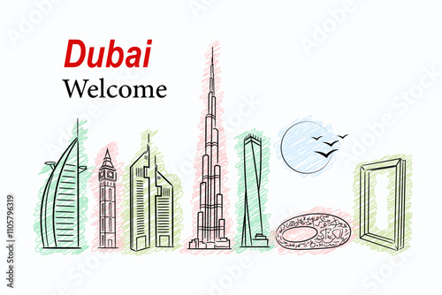 Dubai United Arab Emirates welcome buildings