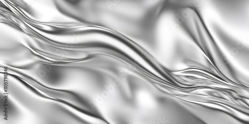 Fototapeta Naklejka Na Ścianę i Meble -  Liquid metal texture 3d render illustration illustration style. Abstract background with soft waves of metallic substance