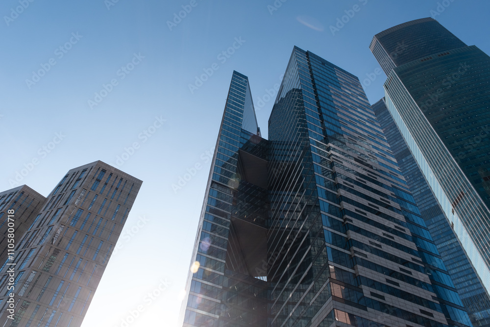Daytime View of Moscow City Skyscrapers Daytime View of Moscow City Skyscrapers