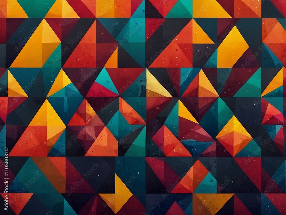 Obraz premium Colorful triangle and circle background design