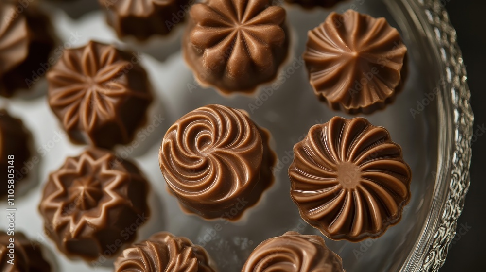 Artisan Chocolate Pralines in Intricate Designs Artisan Chocolate Pralines in Intricate Designs