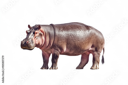 Hippopotamus amphibius ,isolated on transparent background photo