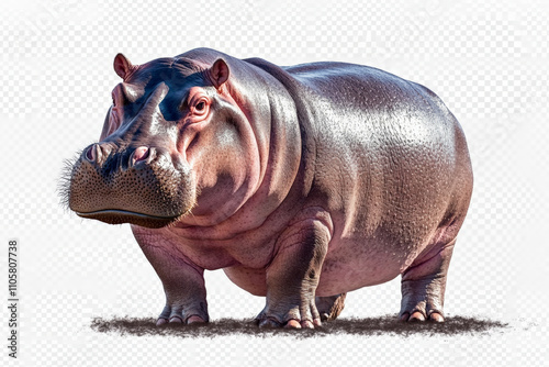 Hippopotamus amphibius ,isolated on transparent background photo