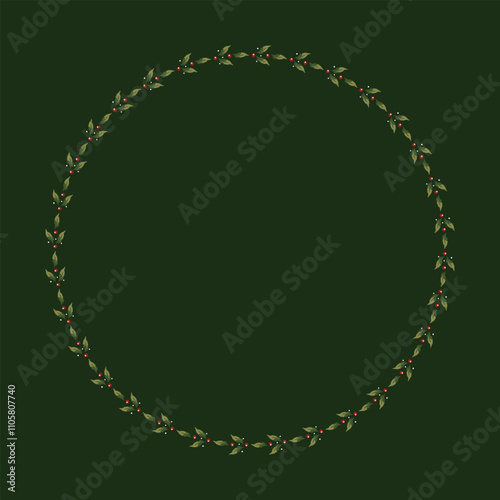 Series of Christmas floral frame and background in retro vintage classical style