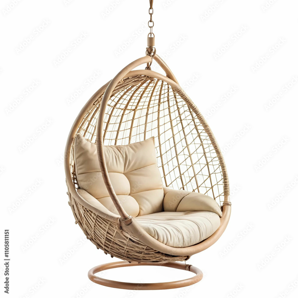 Fototapeta premium A hanging swing chair (jhoola) for adults, with a sleek design and cozy