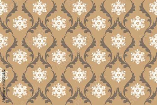 Damask patterns feature intricate, symmetrical motifs inspired by floral or ornamental designs. Often elegant and timeless, they are ideal for clothing, rugs, and home decor.