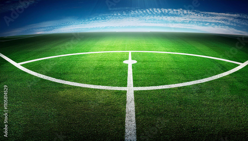 textured soccer game field - center, midfield