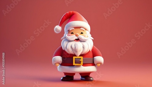 Pixelated Santa Claus on Red Background for Christmas. digital artwork. holiday, decoration, 