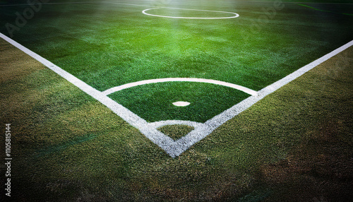 textured soccer game field - center, midfield