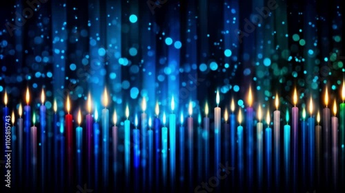 Vibrant Multicolor Candles with Soft Bokeh Background