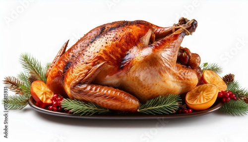 Roast turkey isolated on white backgroud