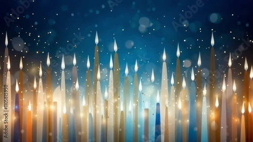 Vibrant Multicolor Candles with Soft Bokeh Background