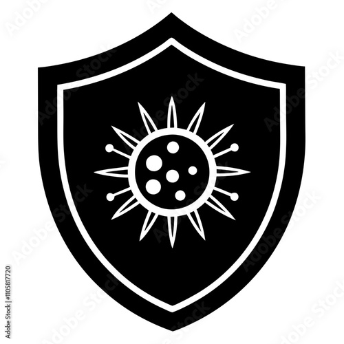 antivirus virus defence icon silhouette on White background 