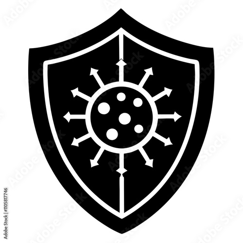 antivirus virus defence icon silhouette on White background 