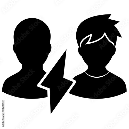 Dash and NEM icon silhouette on White background 